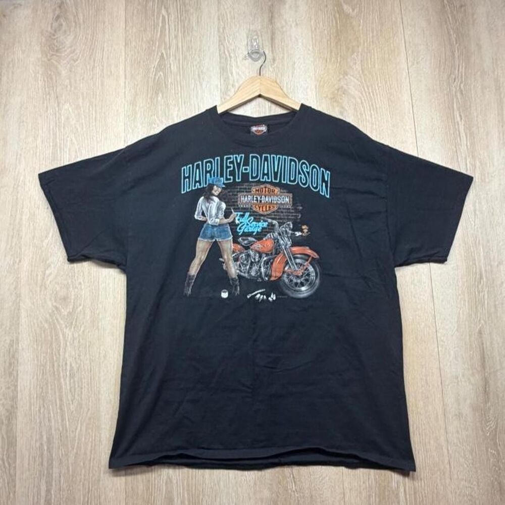 Harley-davidson Men's Black and Grey T-shirt